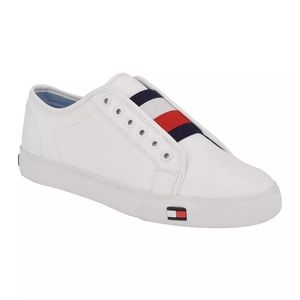 Tommy Hilfiger Anni Slip-on White Minimalist Logo Sneaker EUC